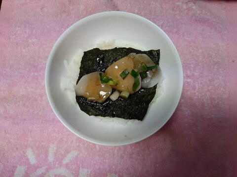 海苔のせたほたて丼